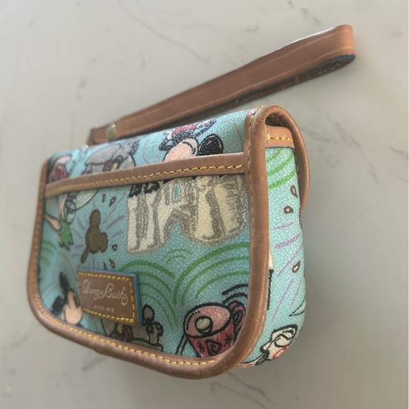 Dooney & Bourke Disney Parks Wristlet, RARE Blue Sketch Pattern - Picture 11 of 13